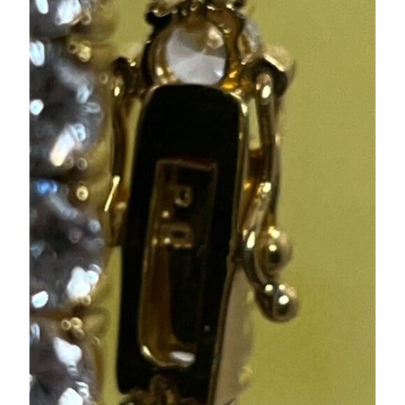Vintage Premier Designs PD Gold Tone Rhinestone Tennis Bracelet Adjustable Slide - Picture 6 of 15